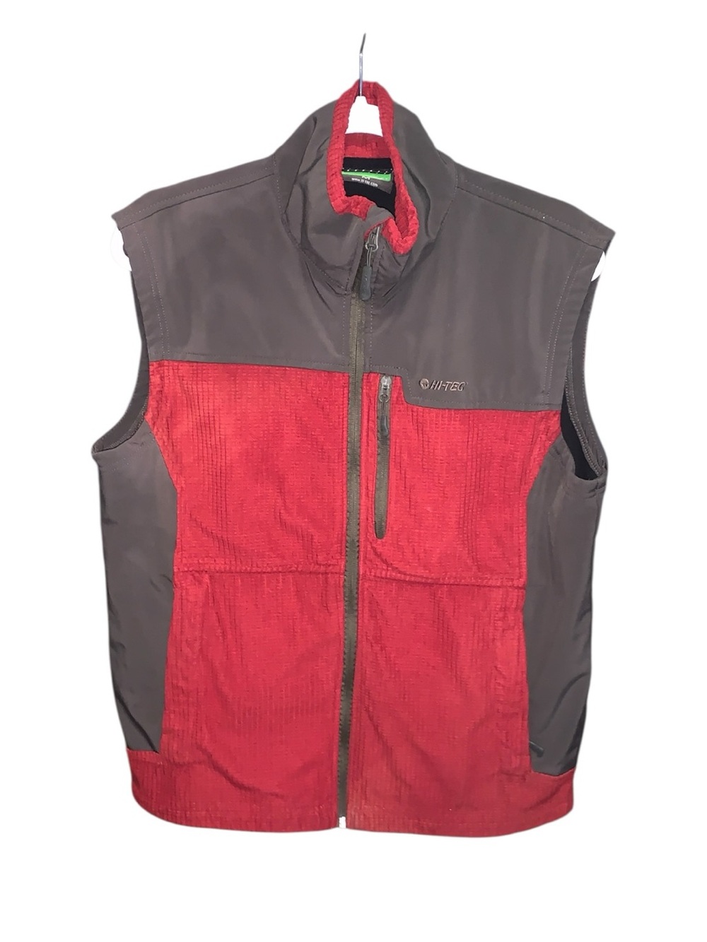 Hi-Tec Red and Gray Men's Outdoor Vest Zip Up